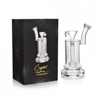 Crystal Series by HPG - 10.5" Low-Profile Down Stem Matrix Perc Cylinder Water Pipe - [ES2233-BX]