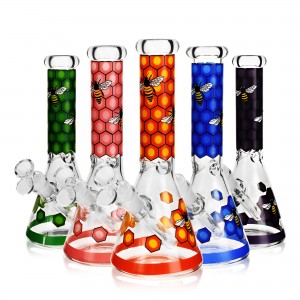 10" Honeycomb Design Buzzing Beaker Water Pipe