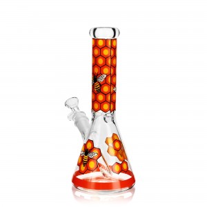 10" Honeycomb Design Buzzing Beaker Water Pipe