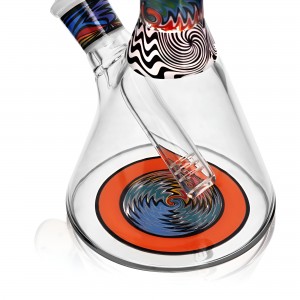 10" Wig Wag Hypnotic Wave Art Beaker Water Pipe