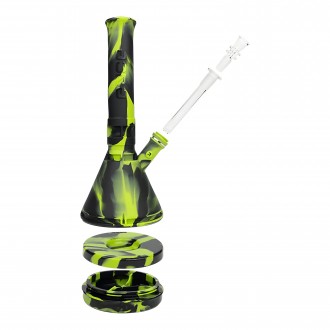 EYCE - 12" Platinum Cured Silicone Body Beaker Water Pipe - [EYBK]