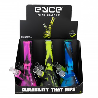 EYCE - 7.5" Platinum Cured Silicone Body Mini Beaker Water Pipe - 6Pack [EYMBK]