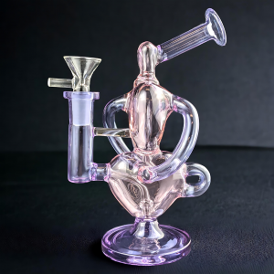 7" In the Heart of Style: Sip The Girly Grace Recycler Water Pipe - [GB725]