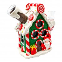 5" Candy Cane Cheers Santa's Special Water Pipe - [GB750] 