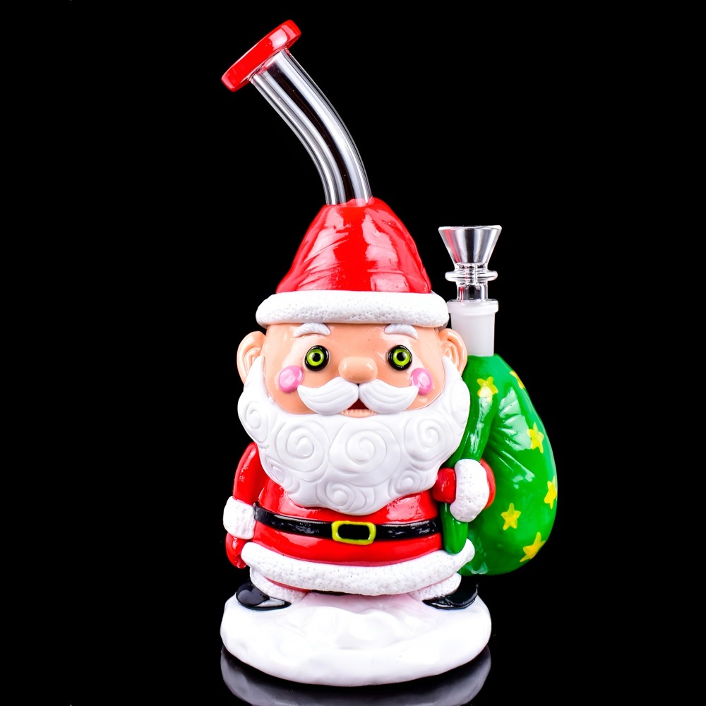 Ho, Ho, Ho, Ho, Santa Claus on Red Christmas Water Bottle