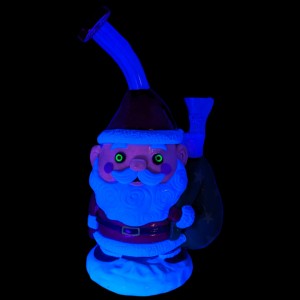 10" Ho Ho Ho, Merry Christmas! Jingle & Inhale Glow In The Dark Xmas Water Pipe - [GB755] 