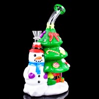 9.5" Tree Gleam Dream Spark Up W/ Glow In The Dark Xmas Water Pipe - [GB756] 