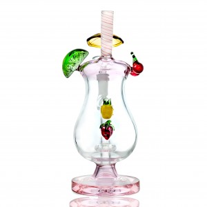 7" Lemonade Bliss & Cherry Kiss, Juicy Joy In Every Puff W/ Shower Head Perc Water Pipe - [GB780]