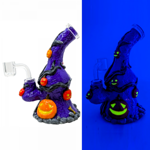 7" 'Pumpkin Patch Perch' Halloween Water Pipe - [GB787]