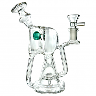 6.5" Glass Goblet Shower Head Perc W/ Banger Recycler Water Pipe - [GB837]