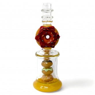 8" One Sweet Treat at a Time Donut Art Water Pipe - [GB837]