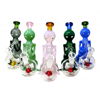 8" Alien W/ Fish Perc In A Ball Water Pipe - [GB998]