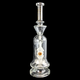 BIIGO Glass By Lookah - 14" Clear Glass Sand Blasted Eye Perc Water Pipe - [GT032]