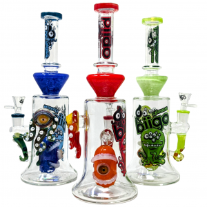 BIIGO Glass By Lookah - 12.5" 'Mouth Full of Eye-Perc' - Tentacle Vision Water Pipe - [GTG-17]