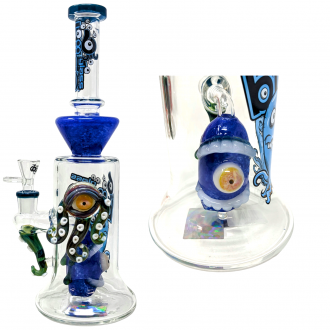 BIIGO Glass By Lookah - 12.5" 'Mouth Full of Eye-Perc' - Tentacle Vision Water Pipe - [GTG-17]