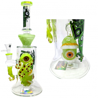 BIIGO Glass By Lookah - 12.5" 'Mouth Full of Eye-Perc' - Tentacle Vision Water Pipe - [GTG-17]