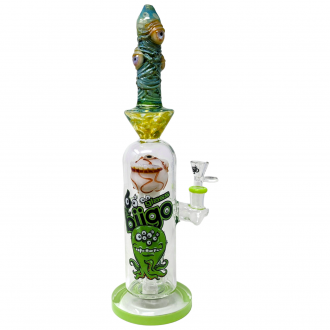 BIIGO Glass By Lookah -  16" Ballistic Spooky Eye W/ Tentacled Perc Water Pipe [GTG-25]