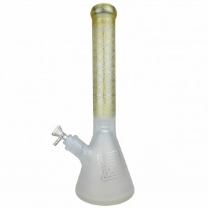 16" Sand Blasted Fumed Color Tribal Beaker Water Pipe 14MM Female [GW-026] 