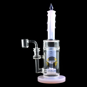 10" Illuminate Your Smoke Sessions - Candlelit Serenity W/ Sprinkler Perc and glass dabber, Water Pipe - [HAJ2244]