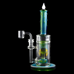 10" Illuminate Your Smoke Sessions - Candlelit Serenity W/ Sprinkler Perc and glass dabber, Water Pipe - [HAJ2244]