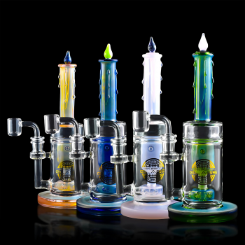 10" Illuminate Your Smoke Sessions - Candlelit Serenity W/ Sprinkler Perc and glass dabber, Water Pipe - [HAJ2244]