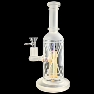 9" Frosted Glass Illumi-Glow Candle Perc Water Pipe [HAJ2249]