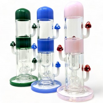 10" Tube of Toadstool Delight - Mushroom Madness Water Pipe - [HAJ2252]