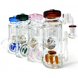 On Point Glass - 6" Pure and Simple-Capsuled Perc Jar Shape Incycler Water Pipe [HAJ2254]