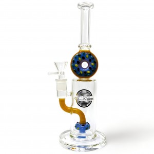 On Point Glass - 11" Circles of Coolness Donut Perc Water Pipe [HAJ2265]