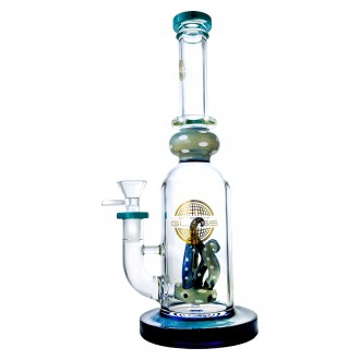 On Point Glass - 10.5" Seaside Sensation, Tentacles Perc Amber Fumed Bottle Bliss Water Pipe [HAJ2271]