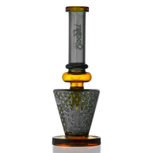 Social Glass - 10" Intricate Tribal Design Showerhead Perc Beaker Bong