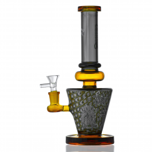 Social Glass - 10" Intricate Tribal Design Showerhead Perc Beaker Bong