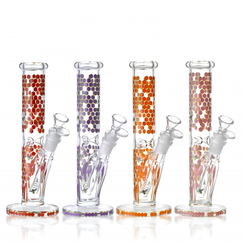 9.5" Honeycomb Drip Art Straight Water Pipe