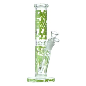 9.5" Honeycomb Drip Art Straight Water Pipe