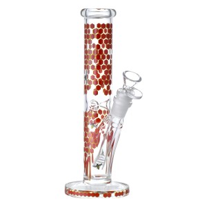 9.5" Honeycomb Drip Art Straight Water Pipe