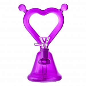 7" Crystal Heart Beaker Water Pipe