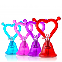 7" Crystal Heart Beaker Water Pipe