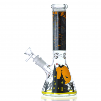 9.5" Halloween Themed Beaker Bong - Glow in the Dark