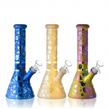 9.5" Halloween Sandblasted Electroplated Beaker Water Pipe