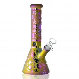 9.5" Halloween Sandblasted Electroplated Beaker Water Pipe