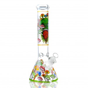 14" Shroom Life Beaker Bong - Glow in the Dark 