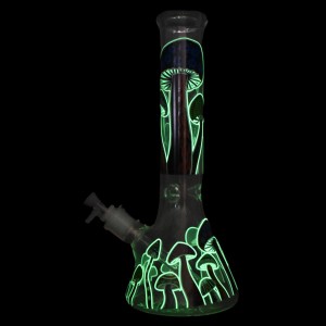 14" Mushroom Beaker Bong - Glow in the Dark