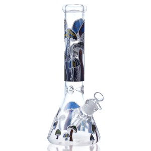 14" Mushroom Beaker Bong - Glow in the Dark