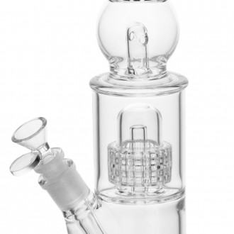 16" High Point Glass Crystal Series Ball Ice Catcher Double Matrix Perc Beaker Water Pipe - [ES22182]