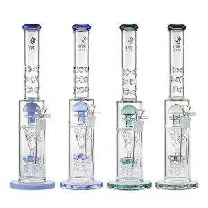 19" High Point Glass Inline Upside Down Pyramid Perc Water Pipe [JLA-72]