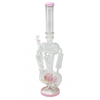 High Point Glass - 18.5" Quad-Honeycomb & Spiral Multi Perc Recycler Water Pipe Rig - [WPA297]