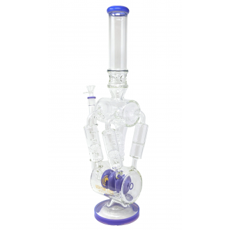 High Point Glass - 18.5" Quad-Honeycomb & Spiral Multi Perc Recycler Water Pipe Rig - [WPA297]