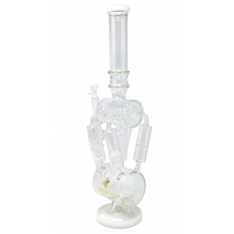 High Point Glass - 18.5" Quad-Honeycomb & Spiral Multi Perc Recycler Water Pipe Rig - [WPA297]