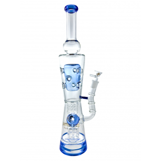 High Point Glass - 19" Donut & Fab Egg Multi Perc Water Pipe Rig - [WPA93]