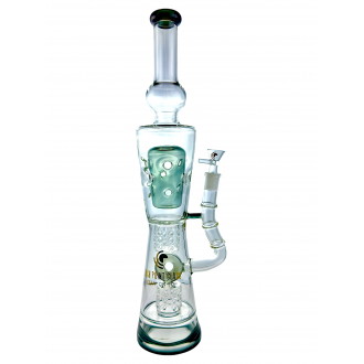 High Point Glass - 19" Donut & Fab Egg Multi Perc Water Pipe Rig - [WPA93]